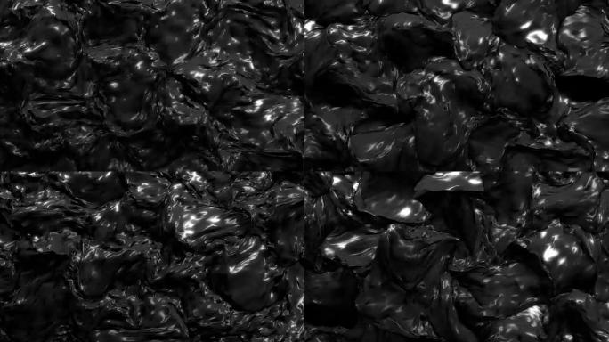 黑色液体抽象背景-创意设计元素。