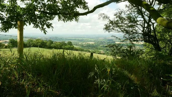 伍斯特郡平原上的英国中部景观。