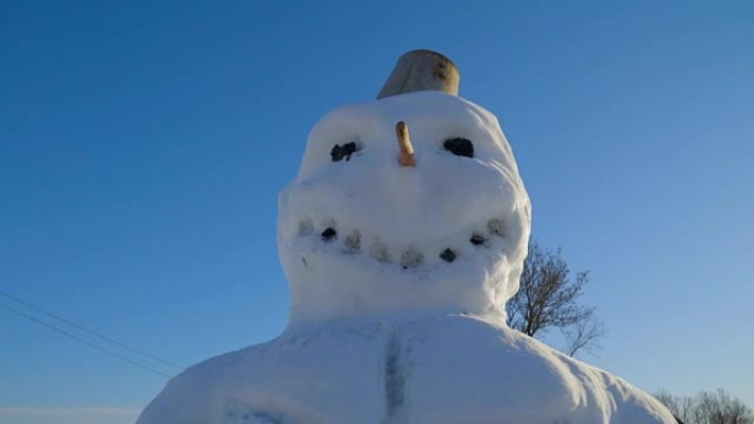 眼睛深沉的微笑的大雪人