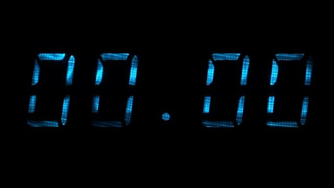 数字时钟显示显示00小时00分钟至00小时01分钟的时间