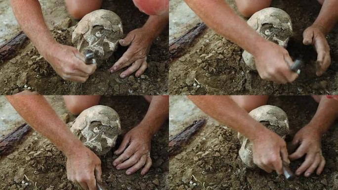 一群考古学家发现了距今2000多年的古人墓葬。