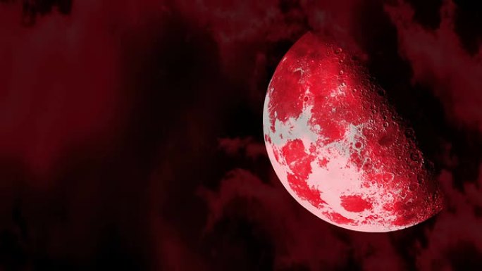 鲜红色的万圣节月亮