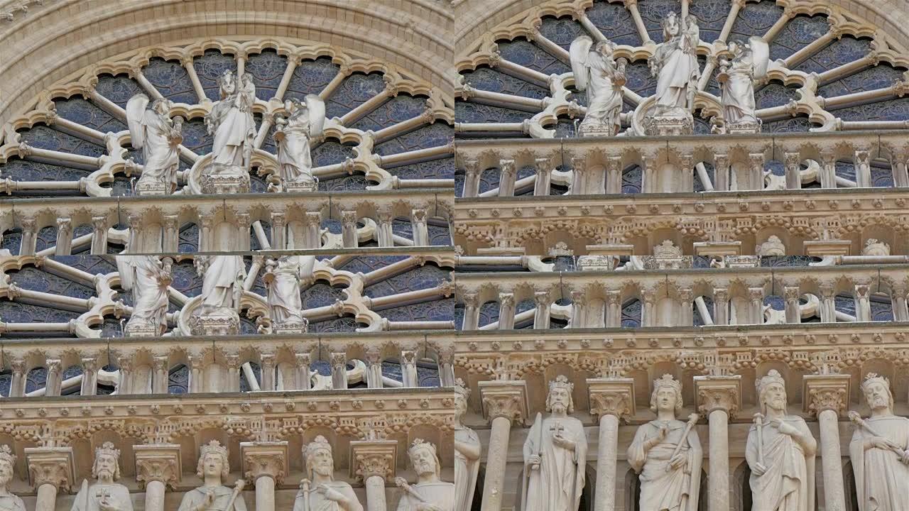巴黎圣母院墙壁上雕刻的图像
