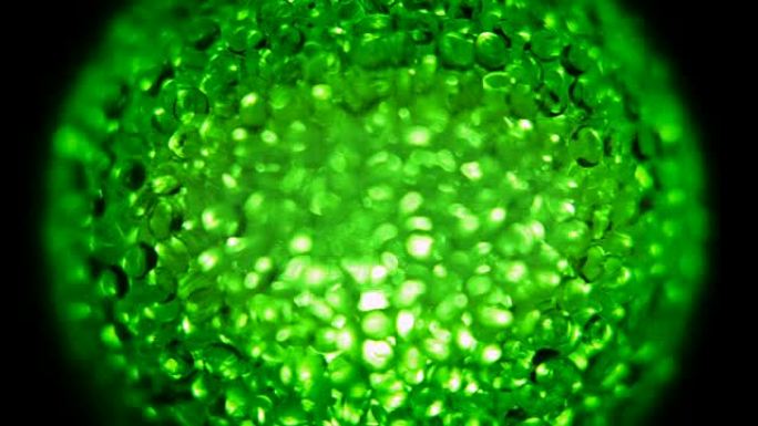 旋转的球体绿色玻璃行星