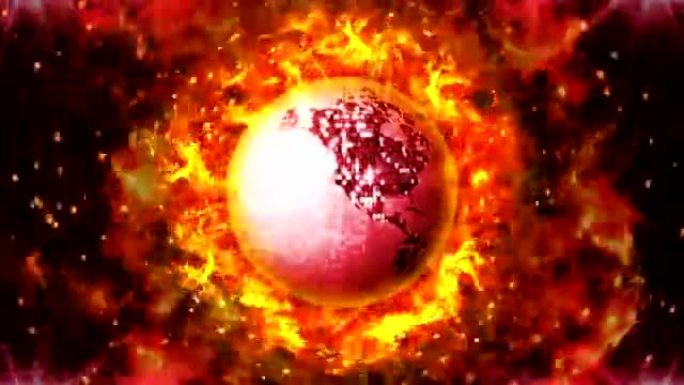 火热的地球迪斯科球和火焰背景