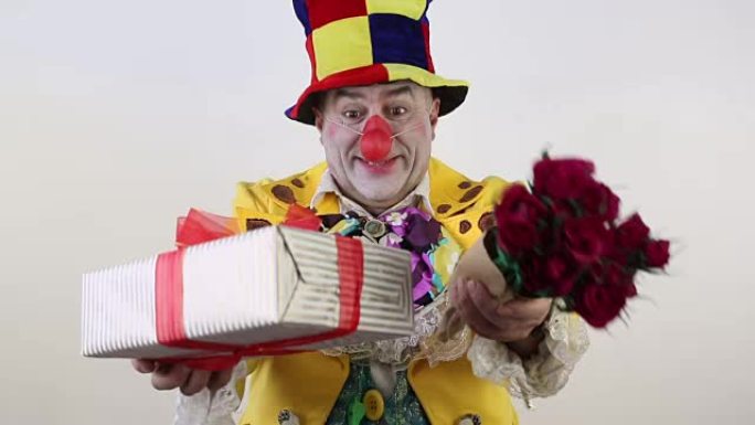 小丑送花和礼物