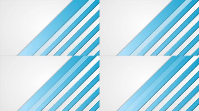 蓝白条纹抽象科技视频动画