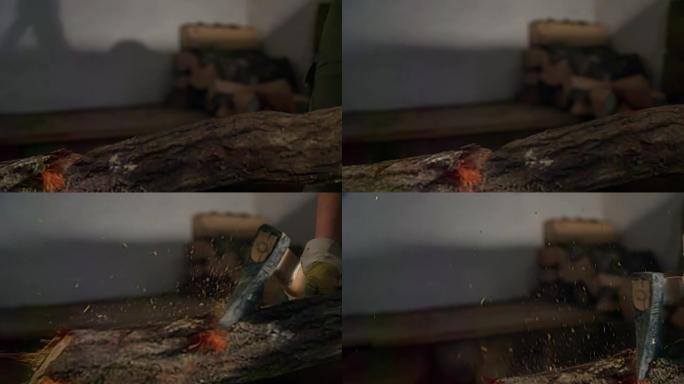 击中后到处都是木头