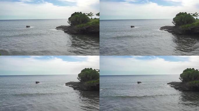 印度尼西亚巴厘岛石质海岸的海浪