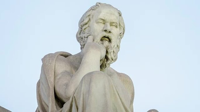 古希腊哲学家苏格拉底的特写大理石雕像