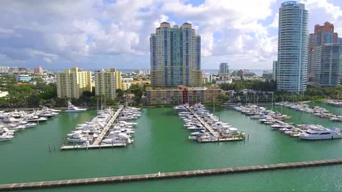 迈阿密海滩码头航拍电影片段