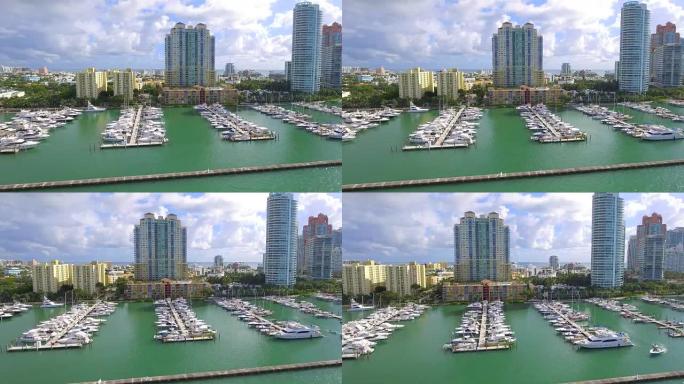 迈阿密海滩码头航拍电影片段
