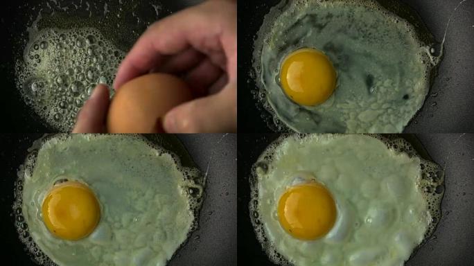 在干净的特氟隆平底锅里用黄油煎蛋