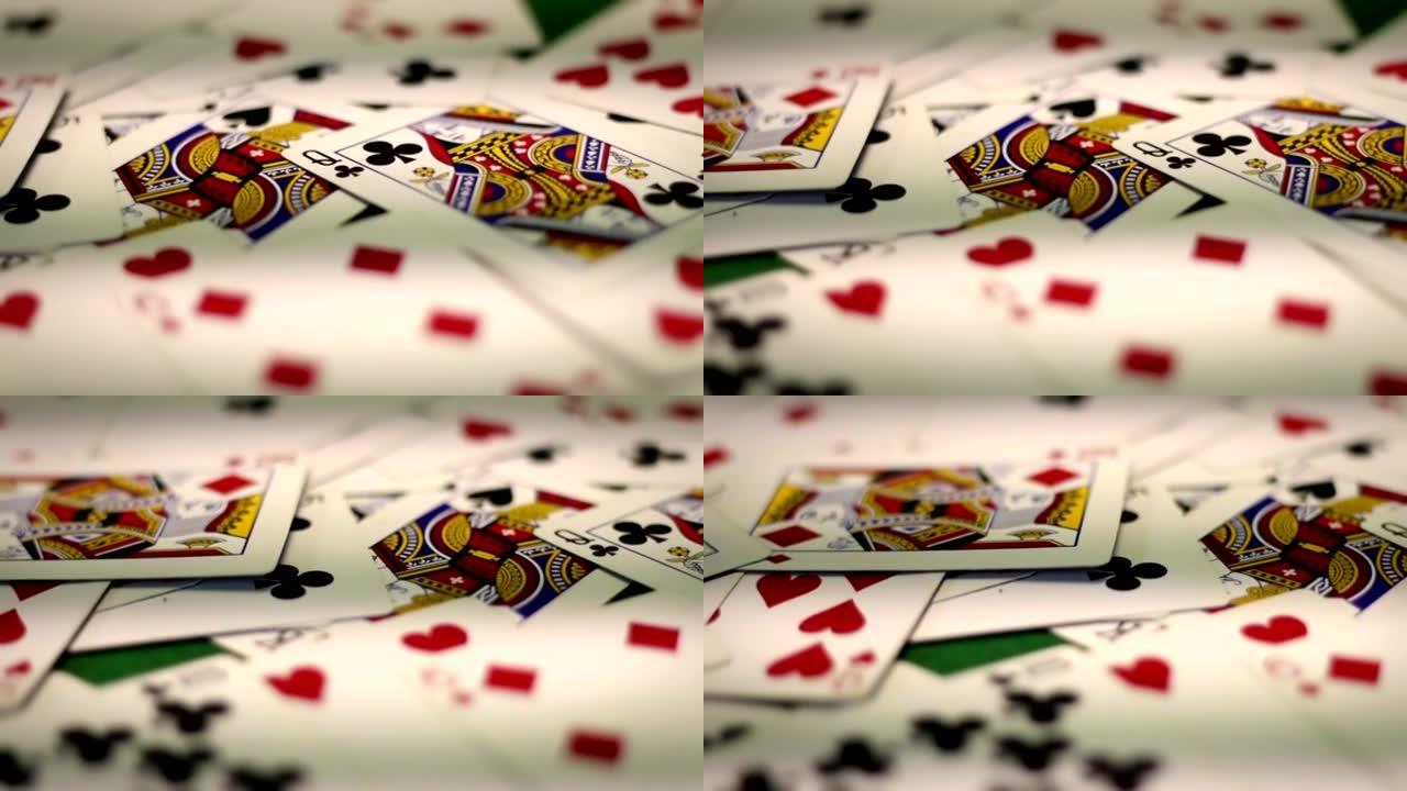 旧扑克牌桌上扑克牌的各种设计