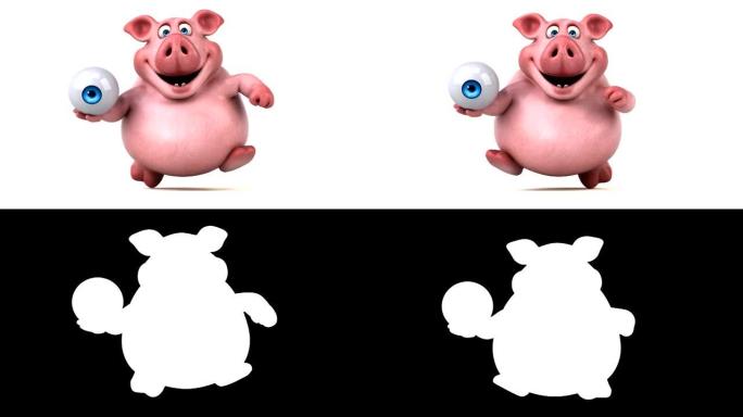 有趣的猪跑步-3D动画