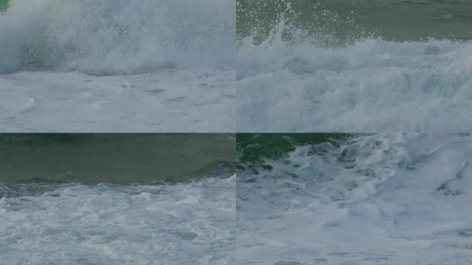 埃特雷塔海滩的大浪飞溅