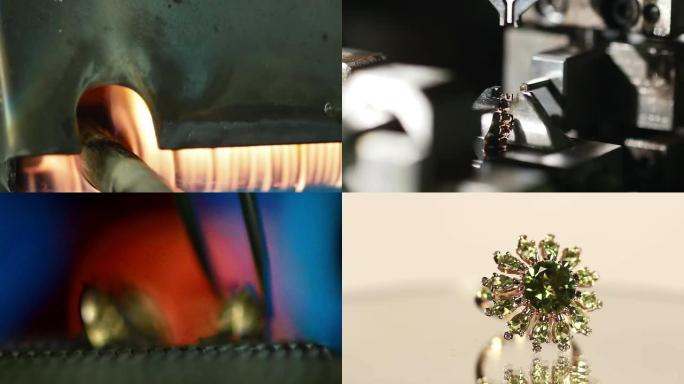 珠宝生产顺序特写镜头自动化奢侈品展示