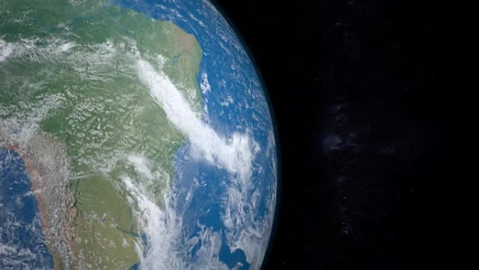 从外太空旋转地球的南美大陆