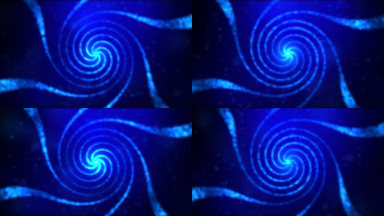 粒子螺旋旋流环蓝色