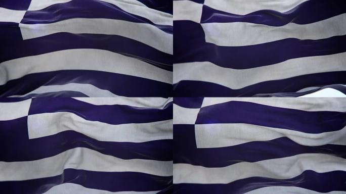 现实的希腊旗3d动画循环
