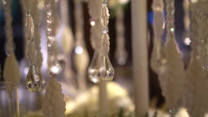 婚礼背景水晶和玻璃装饰