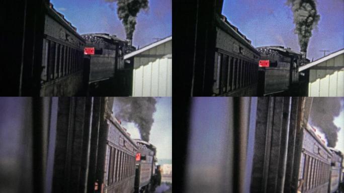 1972年:燃烧煤的旧火车驶出车站，造成污染。