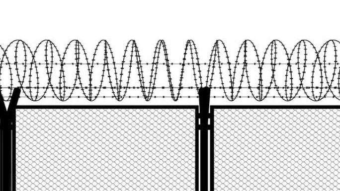 带铁丝网的栅栏