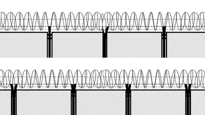 带铁丝网的栅栏