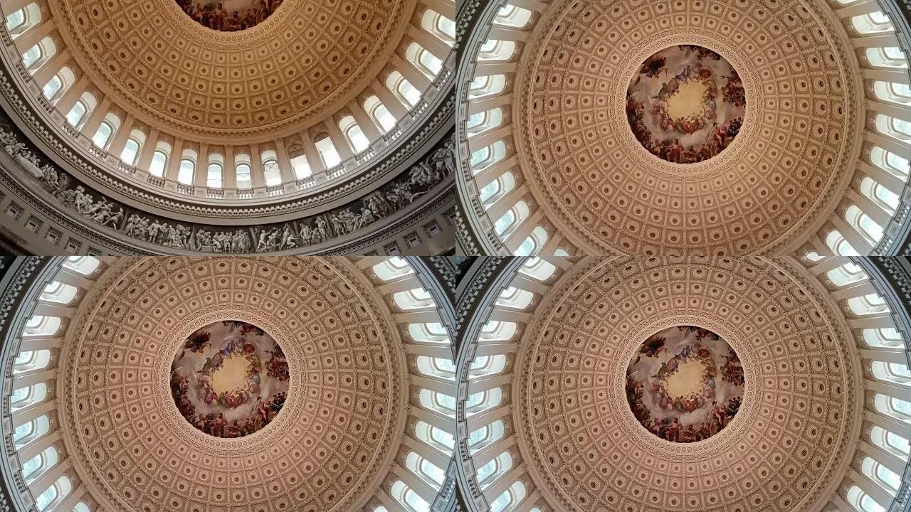 华盛顿特区的美国国会大厦圆形大厅-4k/UHD