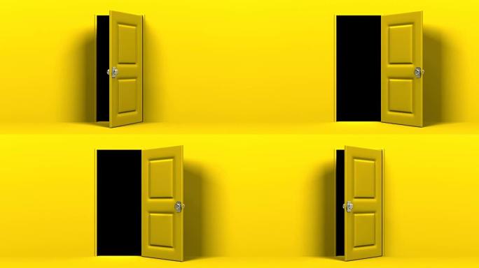 黄色的门和黑暗的房间