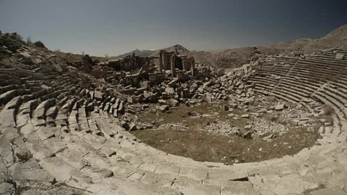 宏伟的古代遗迹罗马剧院萨加拉索斯山