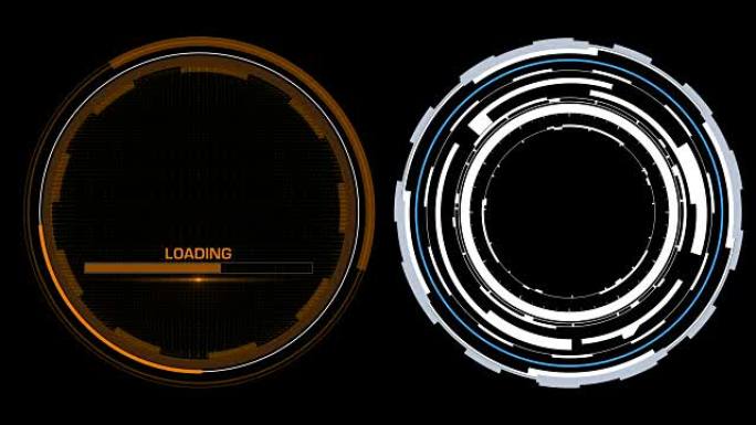 目标接口。HUD Circle数据雷达。2个平视显示器元件