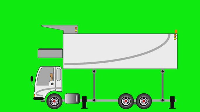 绿屏上的餐饮卡车动画