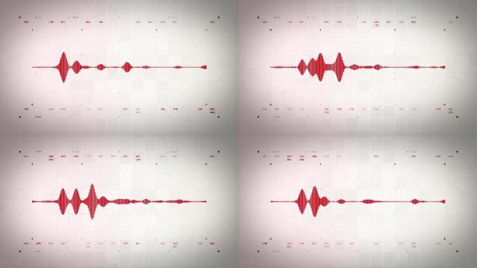 音频波形单声道红色精简版