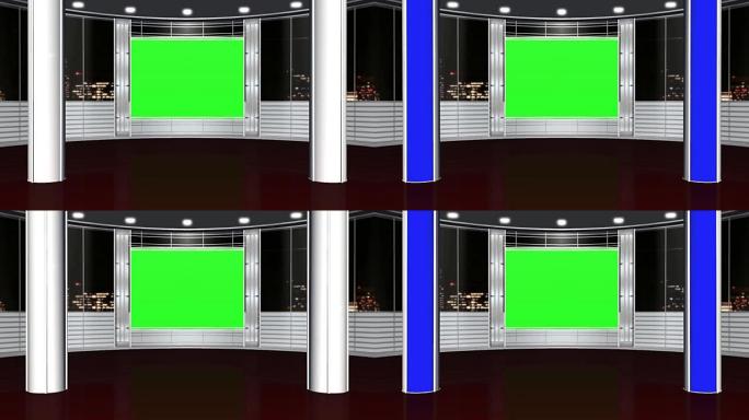 虚拟工作室背景-绿色屏幕