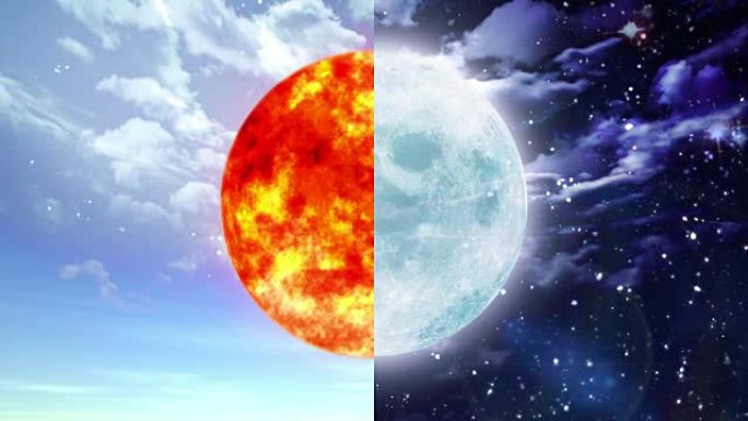 太阳和月亮进入一瞬间