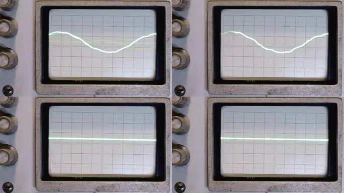 旧示波器屏幕上的正弦波