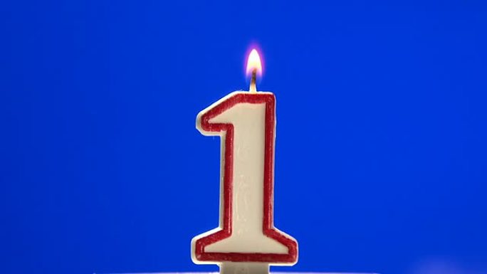 1号-一根生日蜡烛燃烧