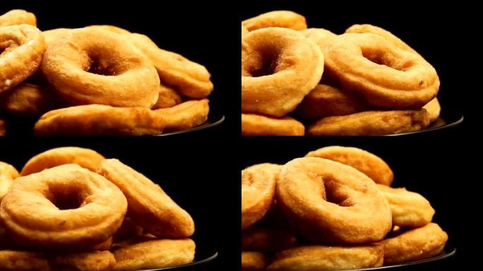 一堆甜甜圈，旋转