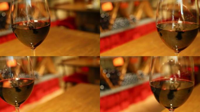 两个装满葡萄酒的酒杯的跟踪镜头