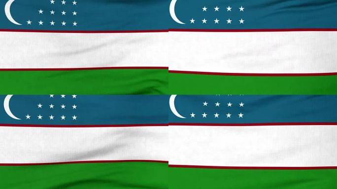 随风飘扬的乌兹别克斯坦国旗