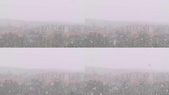斯洛文尼亚山区自然大雪的特写镜头，迪瓦卡