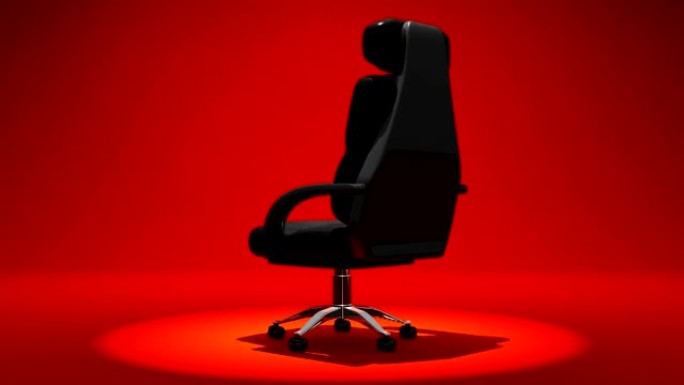 红色背景上的聚光灯商务椅