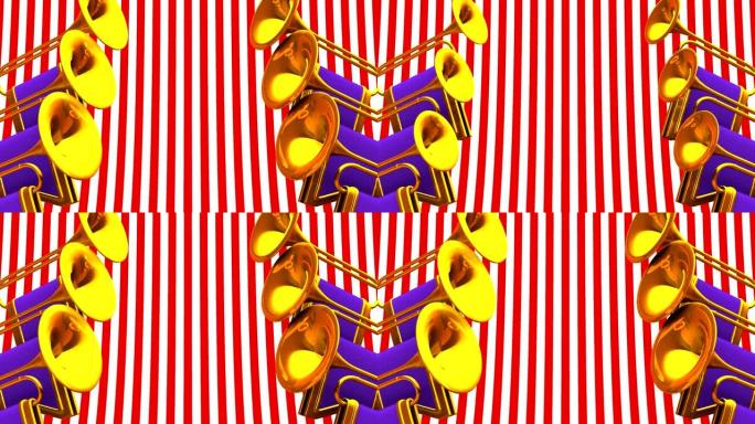 红白背景上的大张旗鼓