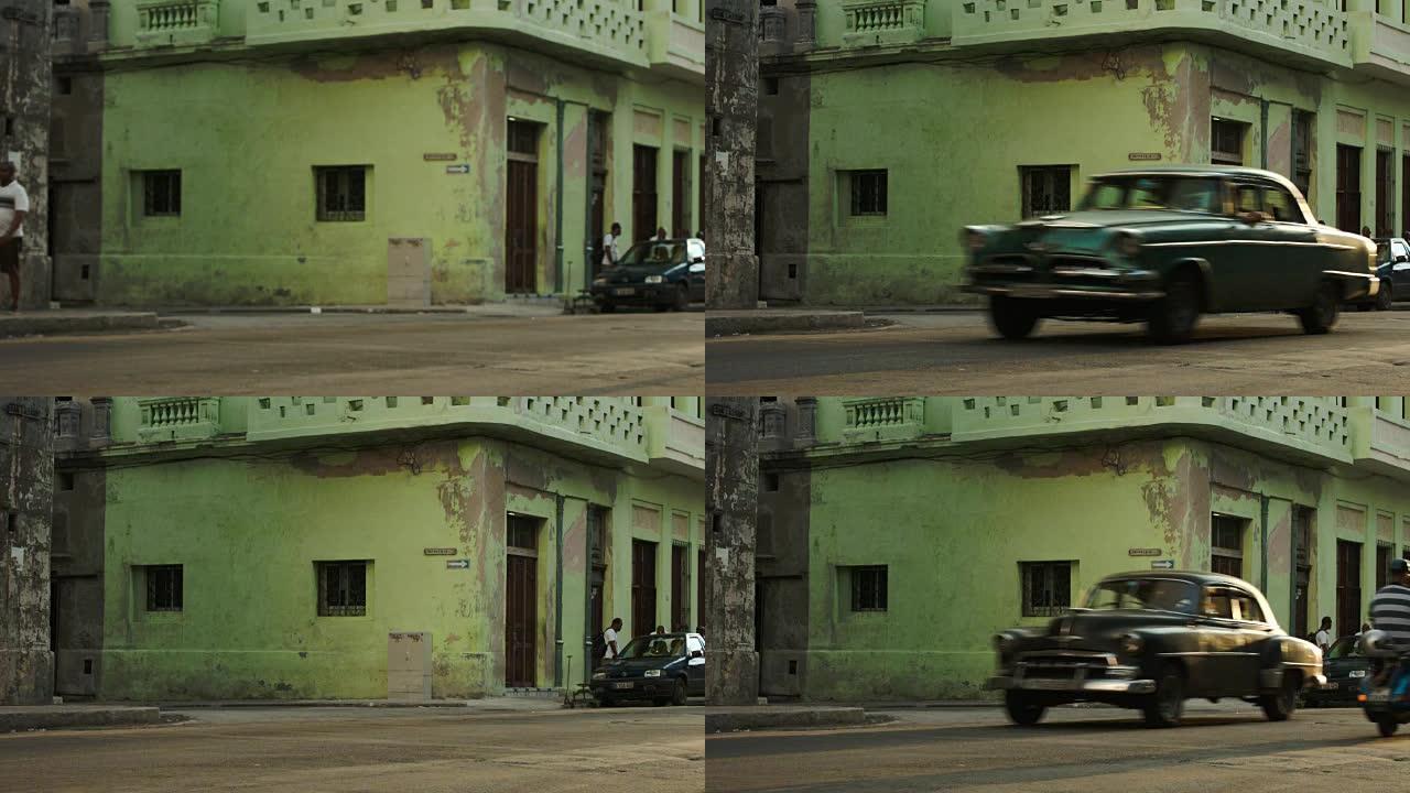 哈瓦那老街有车和人