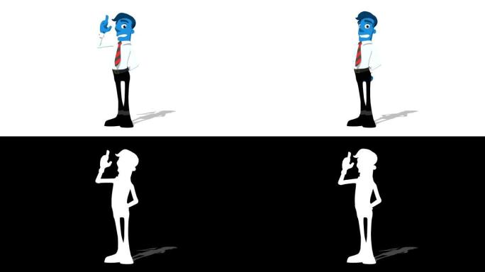 蓝色商人 “指向并查找” 可连接的角色动画