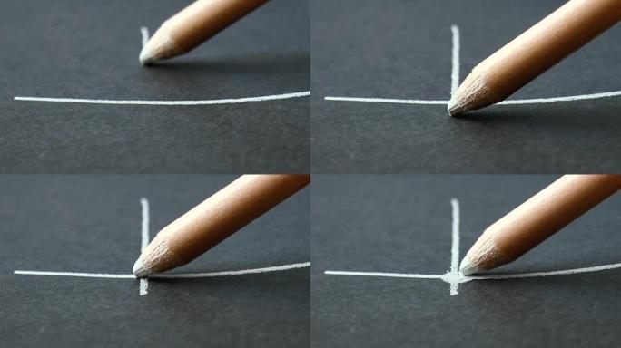 白色铅笔画一条线