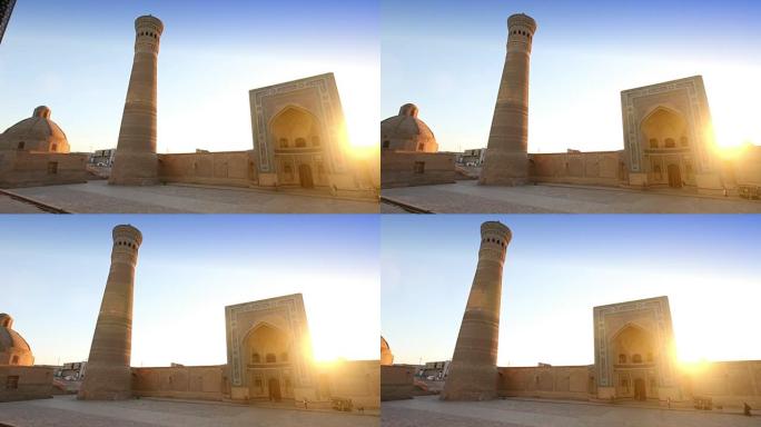 乌兹别克斯坦布哈拉的Poi Kalon清真寺和宣礼塔的纪念性大门