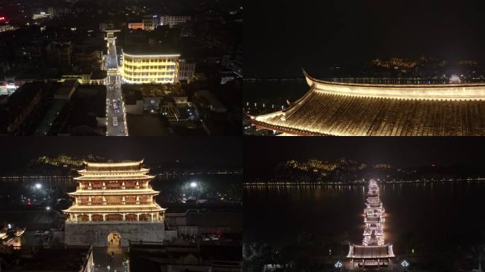 潮州古城牌坊街&湘子桥夜景航拍11