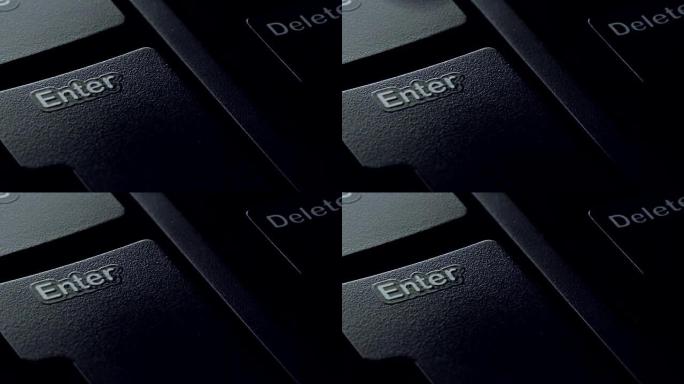 按计算机键盘上的enter键。特写